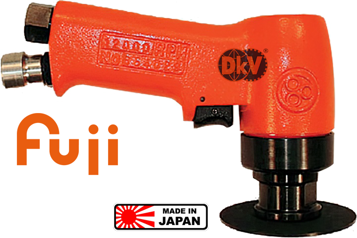 Máy đánh bóng khí nén Fuji FG-5PX-1, Fuji air sander FG-5PX-1: dùng để đánh bóng các chi tiết trong công nghiệp, sử dụng tấm lót có kích thước: 115 x 1.5 x 22 mm. Máy đánh bóng khí nén Fuji FG-5PX-1 có công suất 370 kW, tốc độ không tải: 12.000 rpm. Lượng khí tiêu thụ của máy đánh bóng khí nén Fuji FG-5PX-1: 0.5 m3 /phút, size kết nối nguồn khí nén: 3/8".