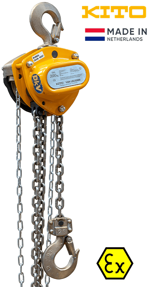 Pa lăng xích kéo tay chống cháy nổ Kito K015, Kito non sparking chain hoists K015