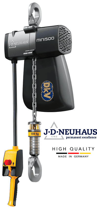 Pa lăng xích khí nén JDN MINI 500-SP, JDN peumatic chain hoists MINI 500-SP