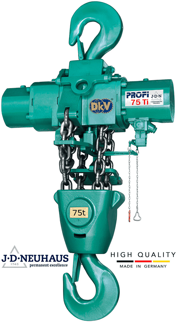 Pa lăng xích khí nén JDN PROFI 75 TI, JDN peumatic chain hoists PROFI 75 TI