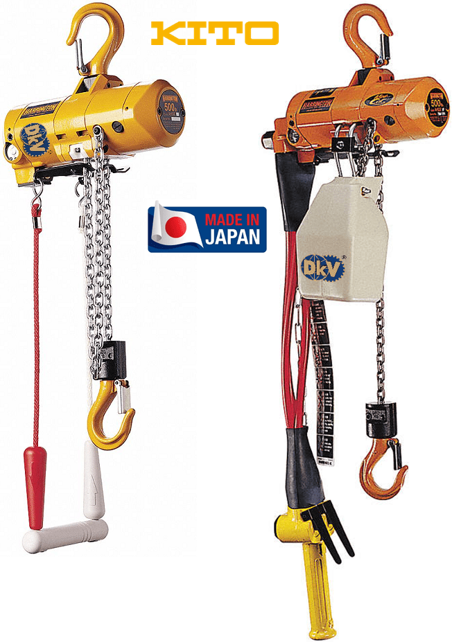 Pa lăng xích khí nén Kito TCRH04PS, Kito peumatic chain hoists TCRH04PS