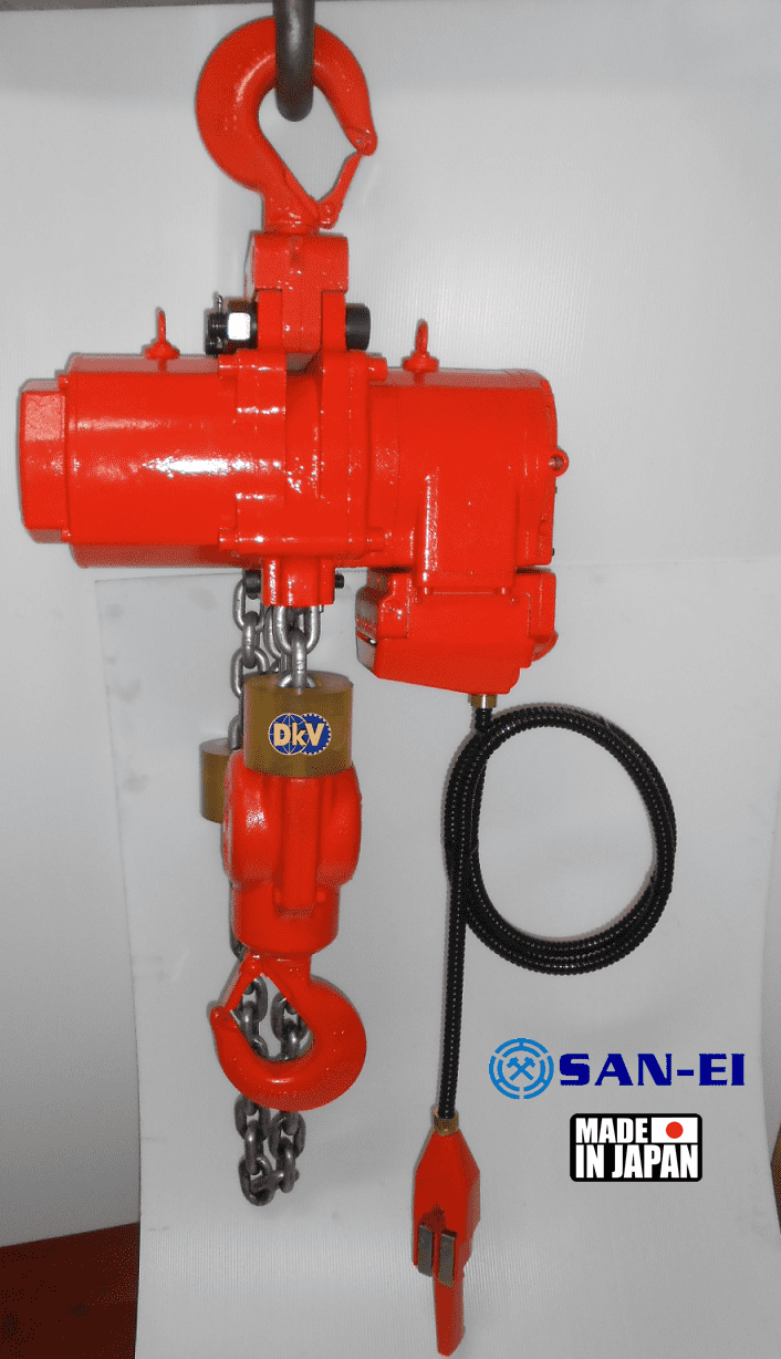 Pa lăng xích khí nén SAN-EI GLX10LP, SAN-EI peumatic chain hoists GLX10LP