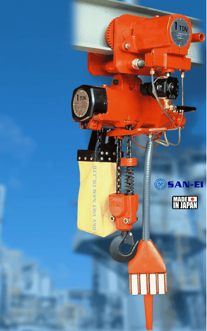 Pa lăng xích khí nén SAN-EI VHX500LP-MR, SAN-EI peumatic chain hoists VHX500LP-MR