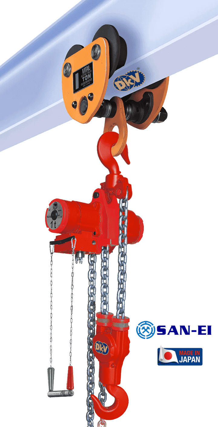 Pa lăng xích khí nén SAN-EI VLX100LC-PR, SAN-EI peumatic chain hoists VLX100LC-PR