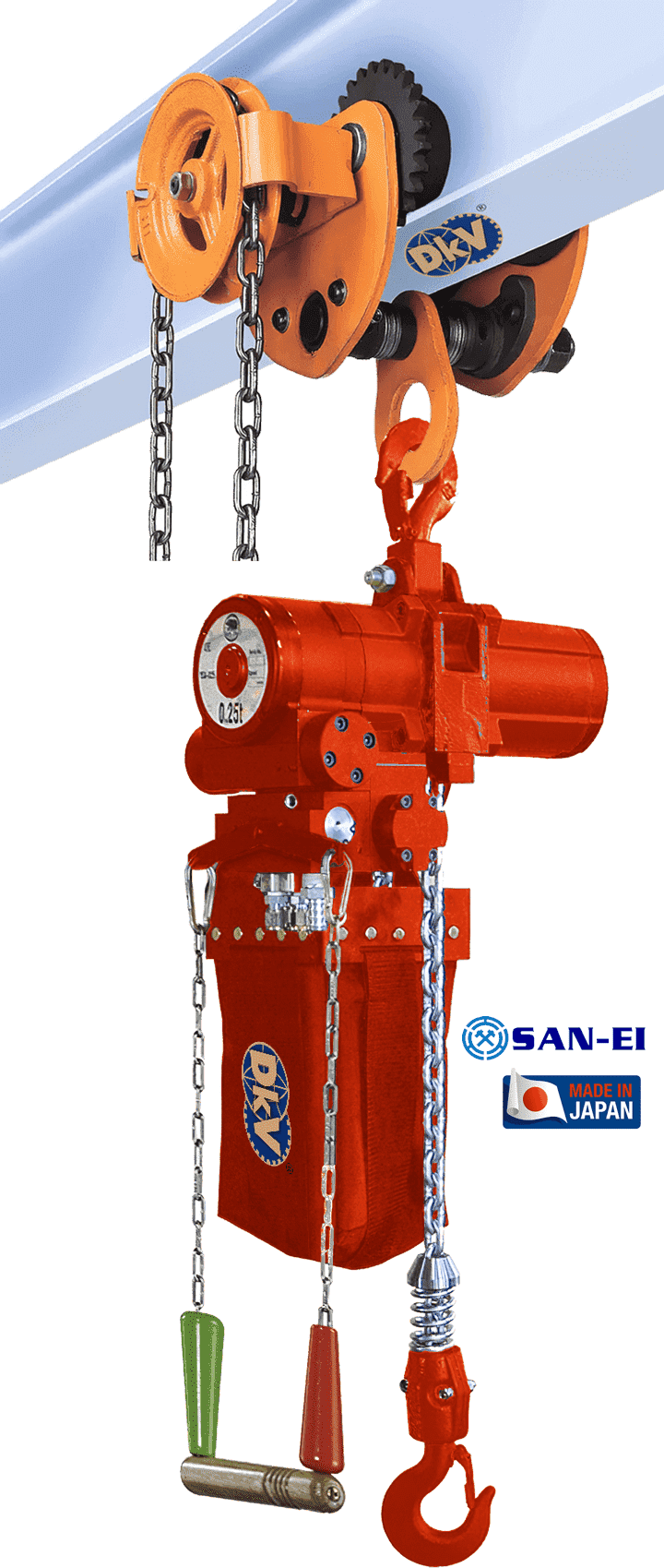 Pa lăng xích khí nén SAN-EI VMX100LC-GR, SAN-EI peumatic chain hoists VMX100LC-GR