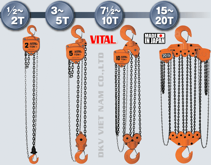 Pa lăng xích kéo tay Vital VH5-30, Vital chain hoists VH5-30