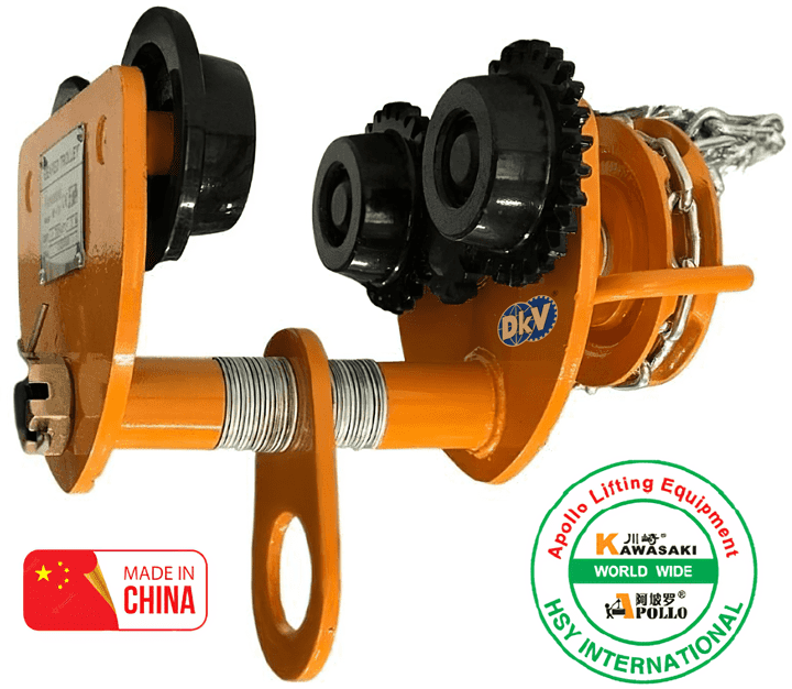 Rùa lăn treo pa lăng Kawasaki AG010, Kawasaki geared trolley for chain hoist AG010