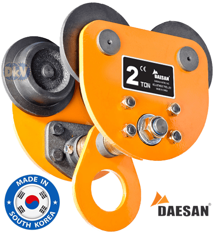 Rùa lăn treo pa lăng Daesan DP05, Daesan plain trolley for chain hoist DP05