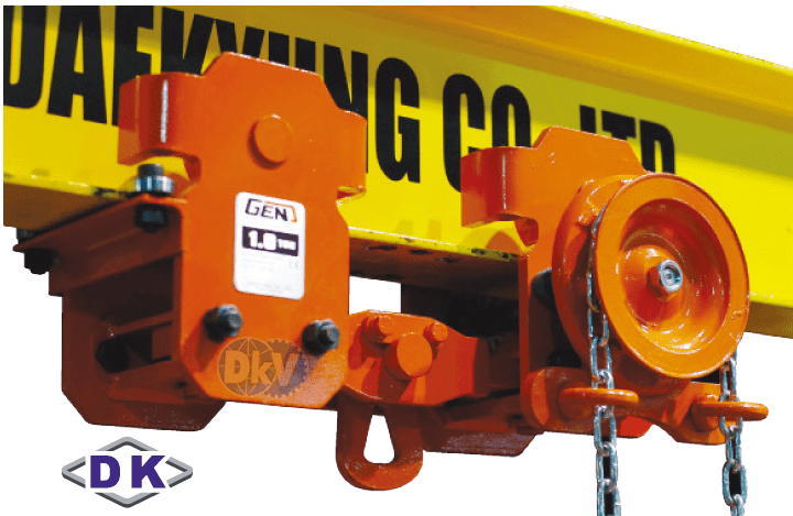Rùa lăn treo pa lăng DK DBGT-020, DK plain trolley for chain hoist DBGT-020