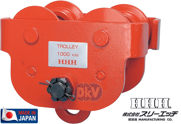 Rùa lăn treo pa lăng H.H.H PT1TON, H.H.H plain trolley for chain hoist PT1TON