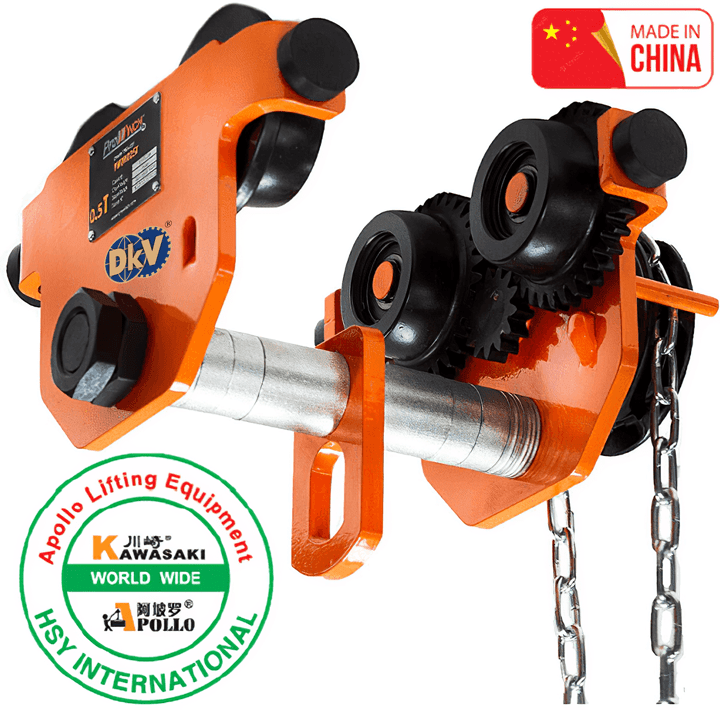 Rùa lăn treo pa lăng Kawasaki GCL-A0.5, Kawasaki geared trolley for chain hoist GCL-A0.5